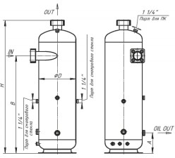 Oil separator. Type A (cyclone type)